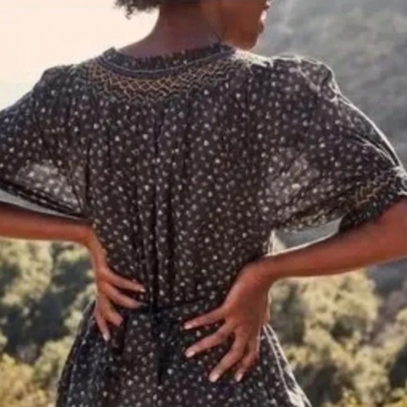 Doen Isidore Dress Midi Black Park Monceau Floral Size Small - Picture 7 of 8